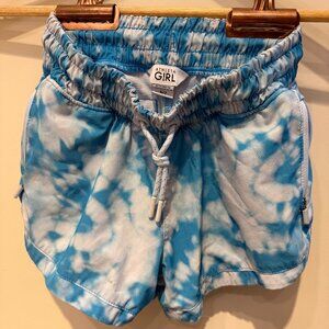 Athleta Girls All Play Athletic Shorts Size 7 | Blue Tie Dye